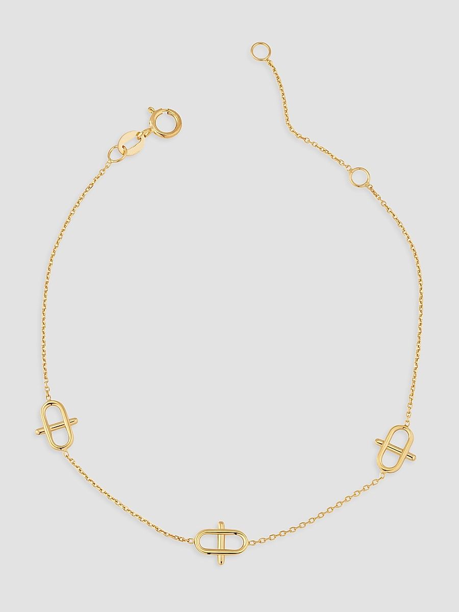 Women's 14K Yellow Gold Harmony Station Bracelet - Gold - Size 6.5