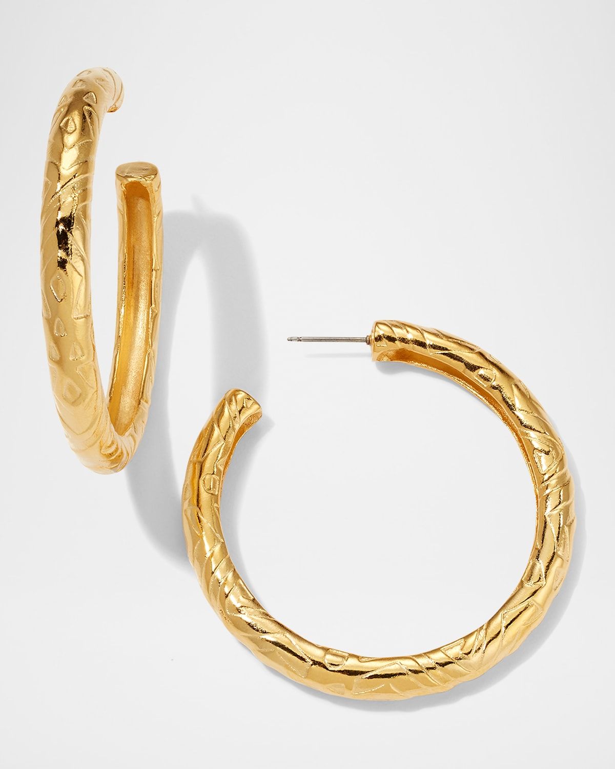 Textured Gold Hoop Earrings