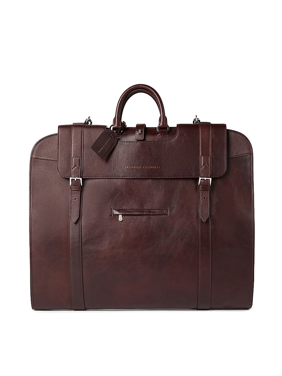 Men's Calfskin Suit Carrier - Burgundy