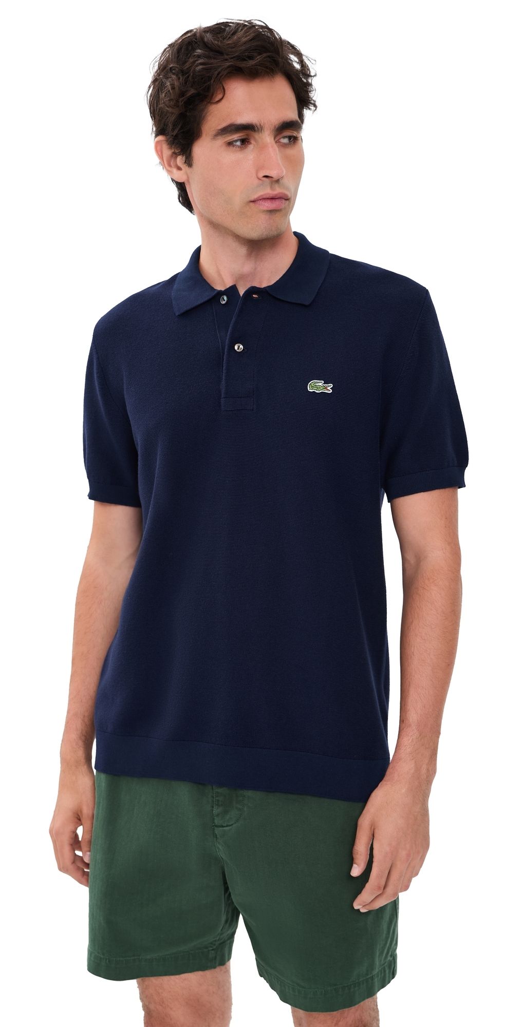 Lacoste Textured Cotton Sweater Polo Marine M
