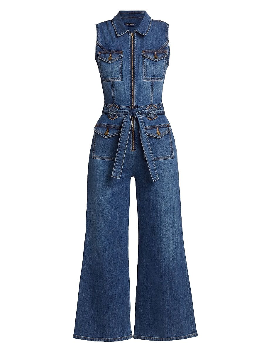 Women's Bell Denim Jumpsuit - Medium Wash - Size 25
