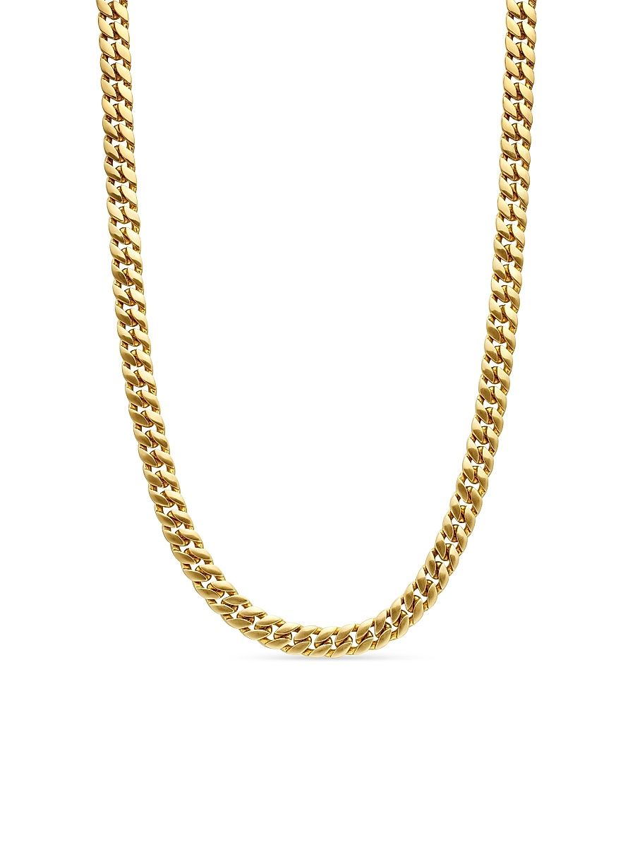 Men's Curb Chain Necklace In 18K Yellow Gold, 8mm - Gold - Size 24