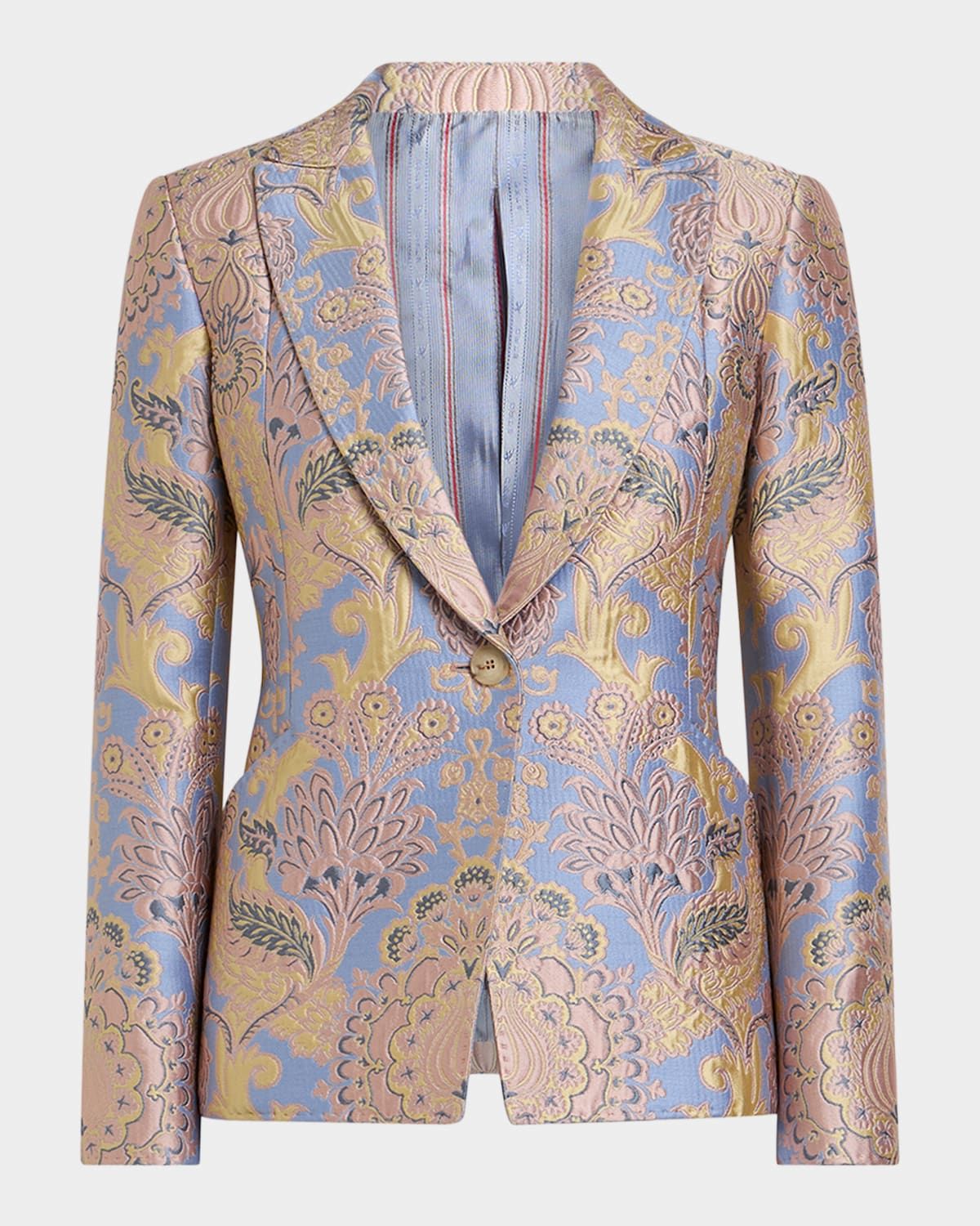 Brocade Single-Breasted Jacket