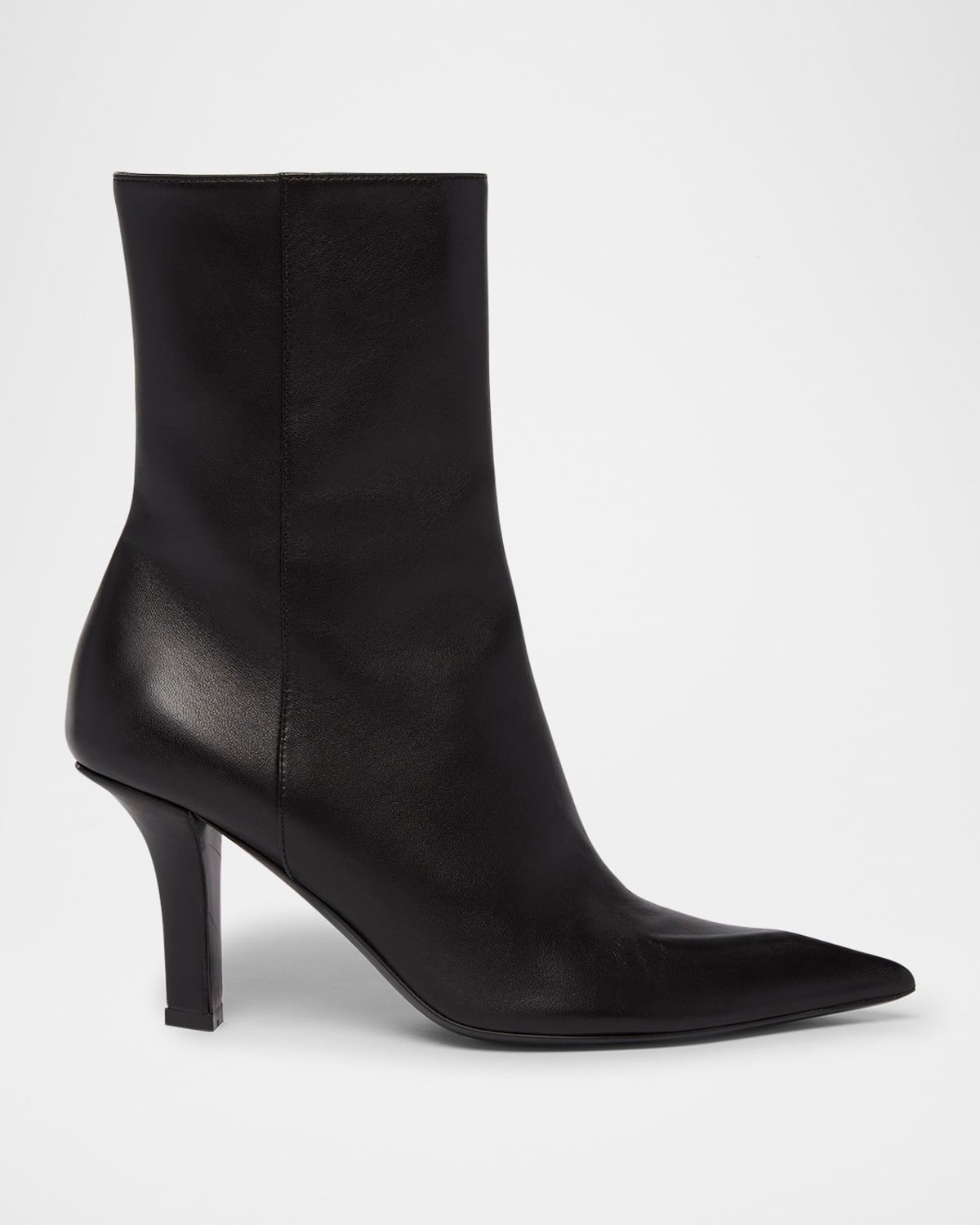Christine Leather Zip Ankle Booties