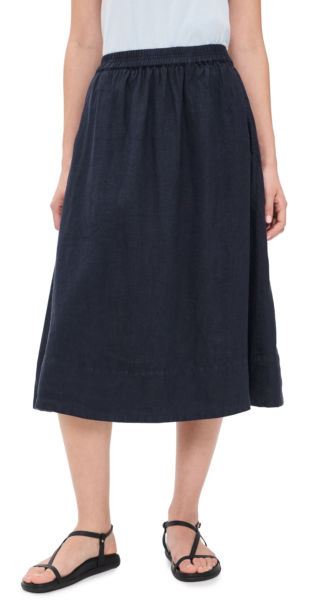 Alex Mill Maddie Skirt in Linen Dark Navy M