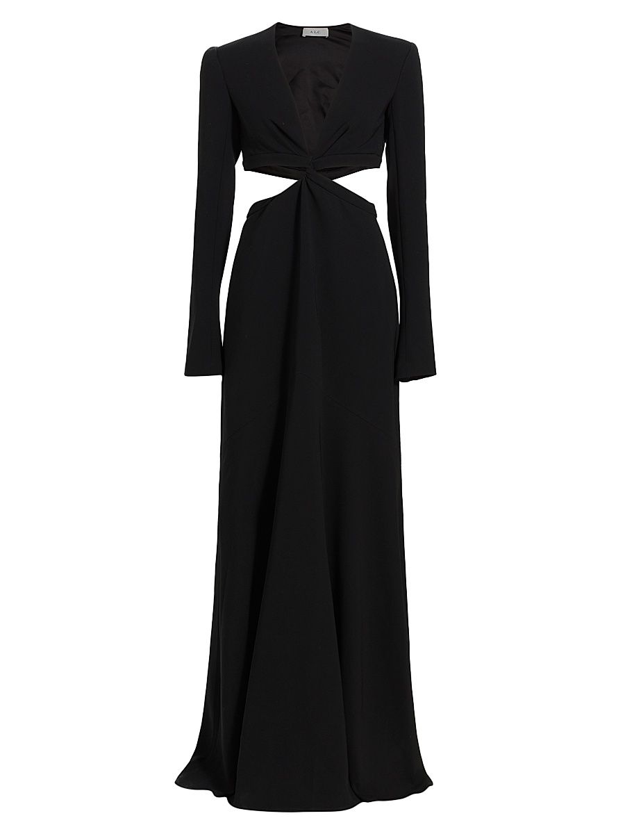 Women's Issa Cutout Long-Sleeve Gown - Black - Size 6