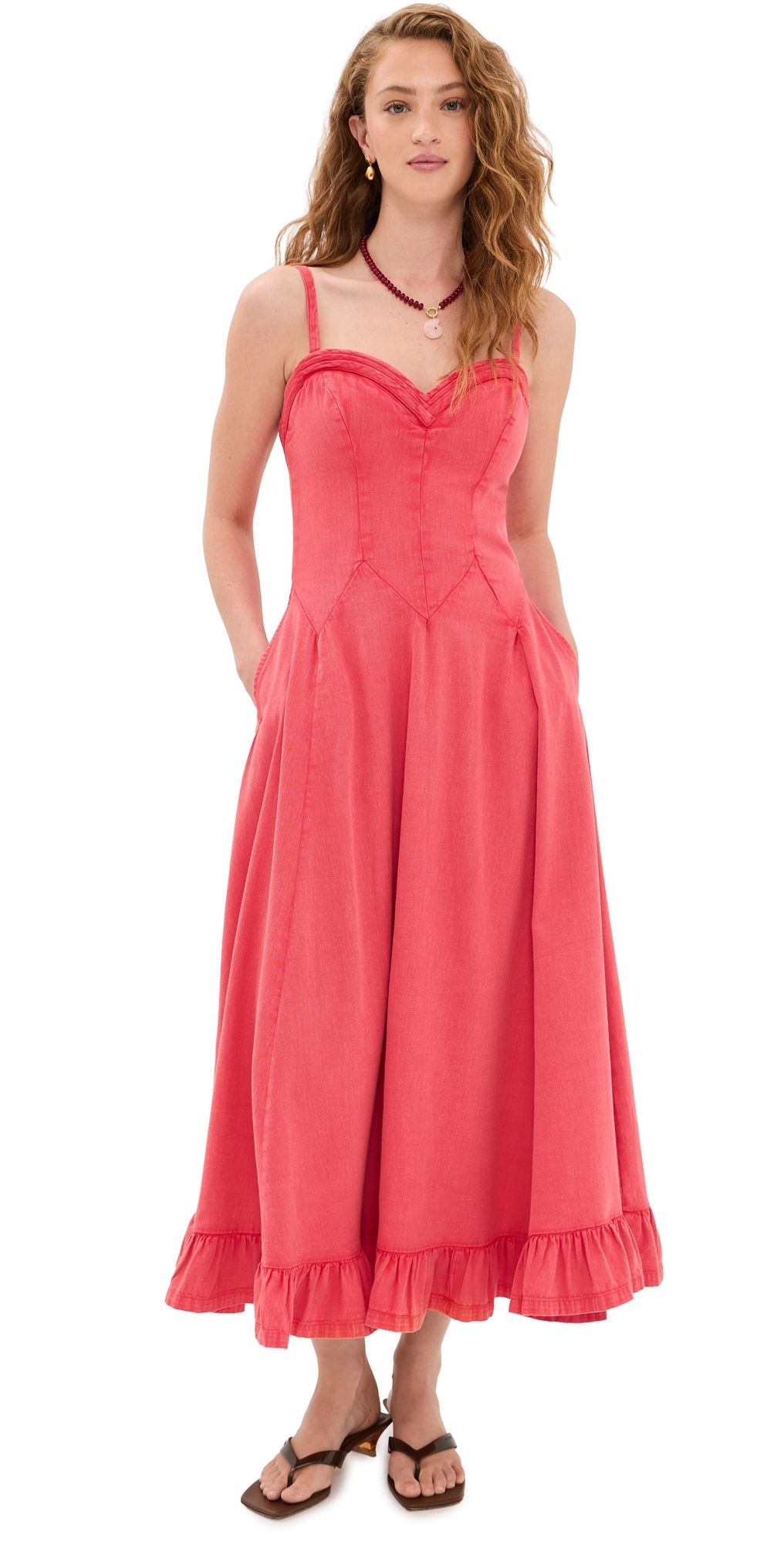 Free People Another Season Midi Dress Sour Sweet M