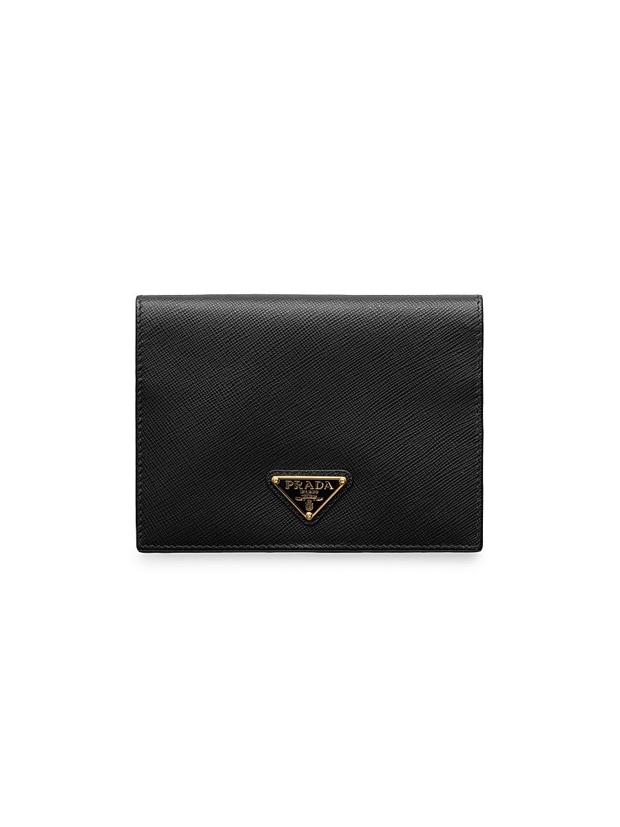 Women's Saffiano Leather Passport Holder - Black