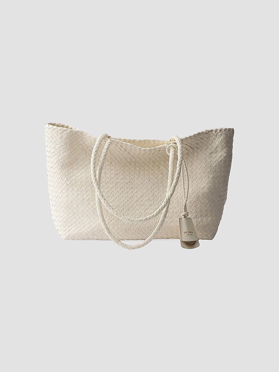 Prada Women's Large Leather Tote Bag - White