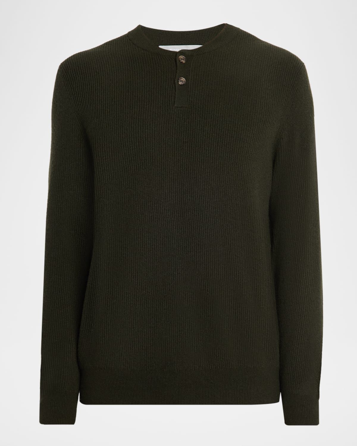 Men & apos;s Cashmere Rib Two-Button Crewneck Sweater