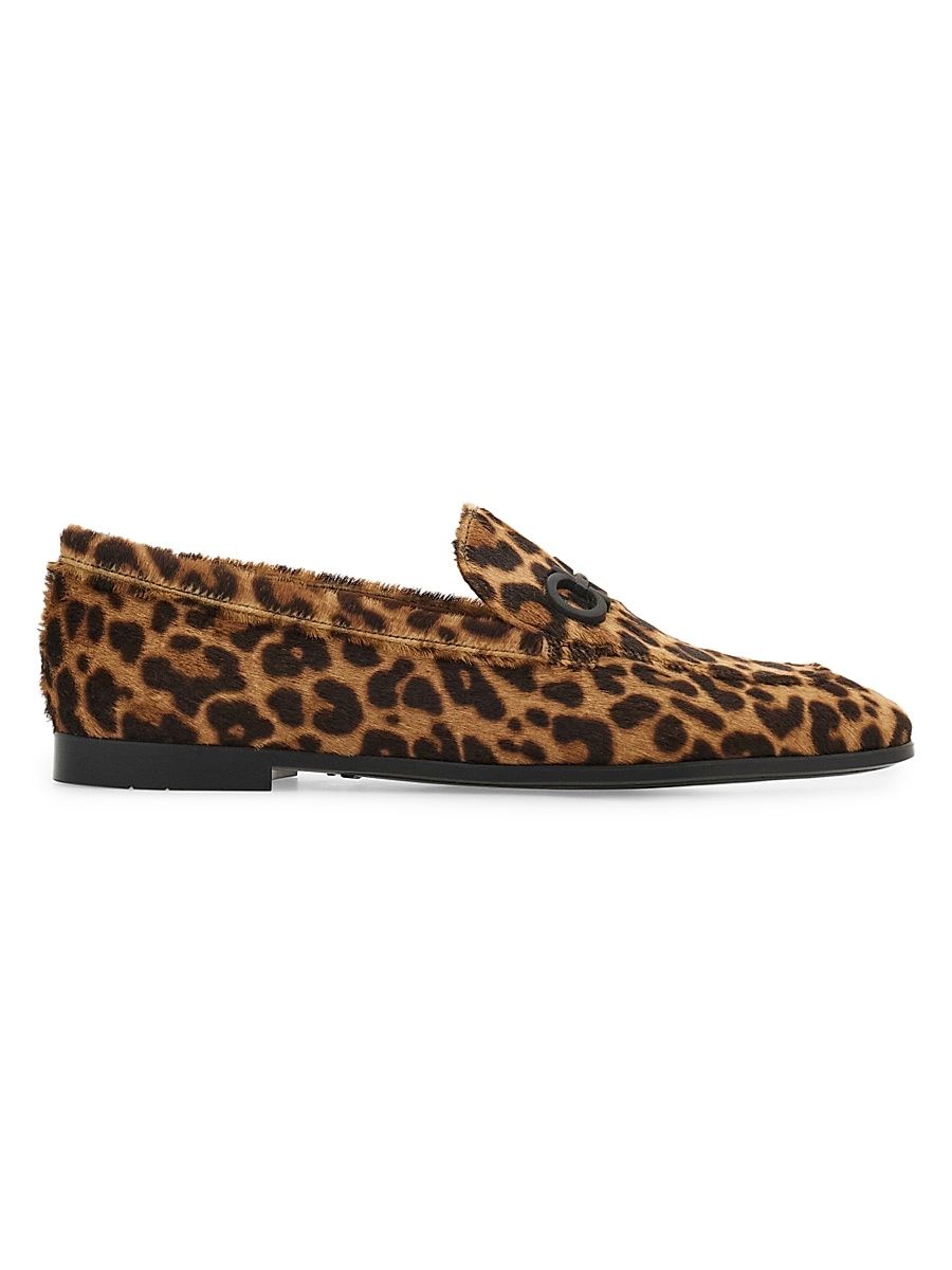 Women's Soldy Leopard-Print Calf Hair Leather Loafers - Leopard - Size 11
