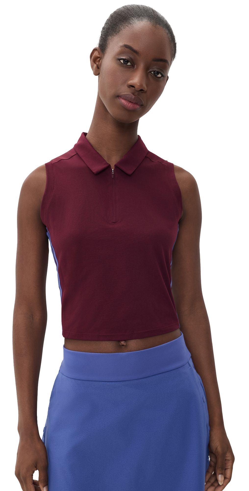 Adidas Golf Beyond Crop Polo Tank Maroon S