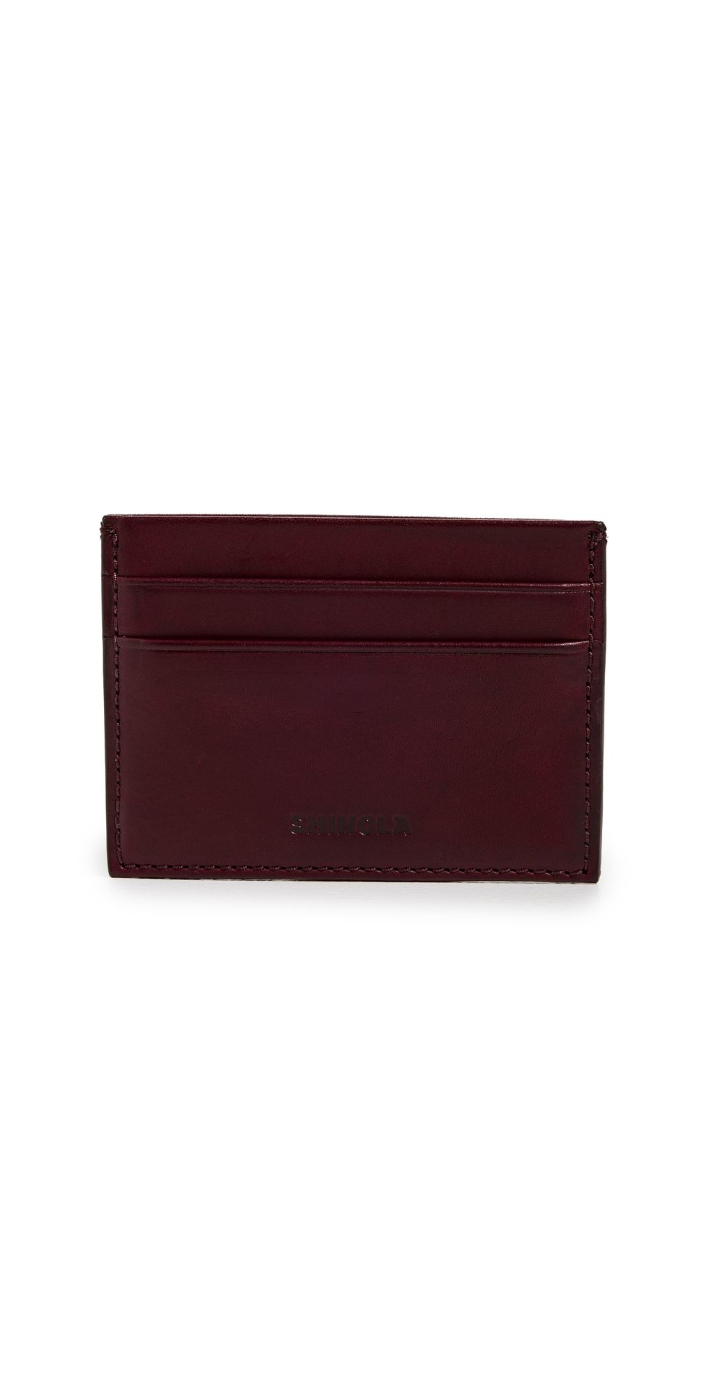 Shinola Vachetta Leather Card Case Merlot One Size