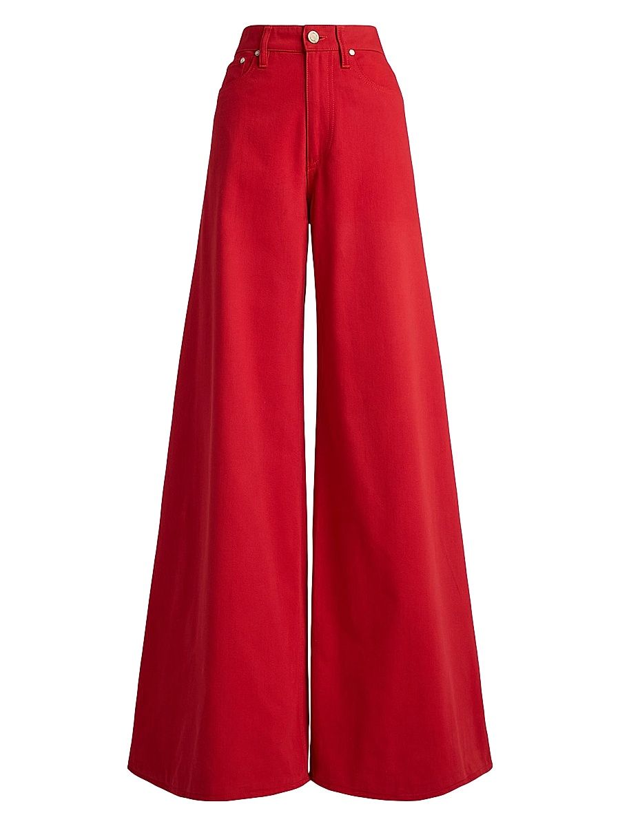Women's Collen Wide-Leg Jeans - Bright Red - Size 31