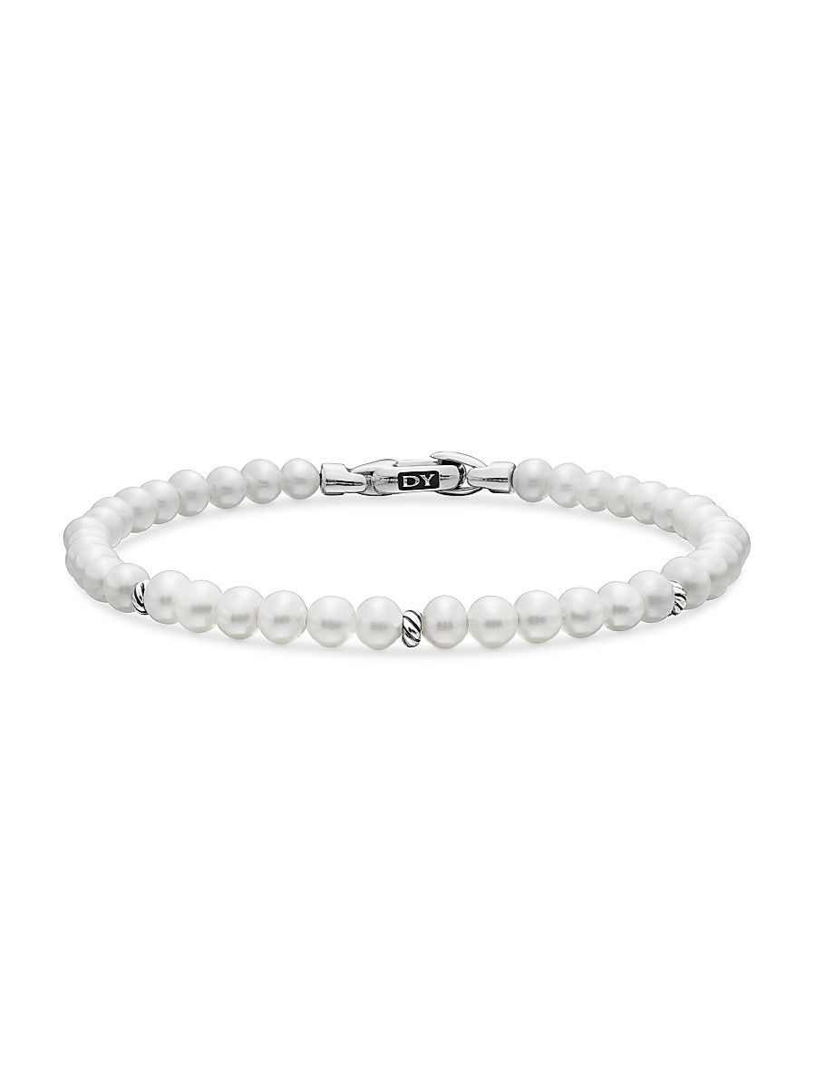 Women's Bijoux Spiritual Beads Bracelet - Pearl - Size Medium