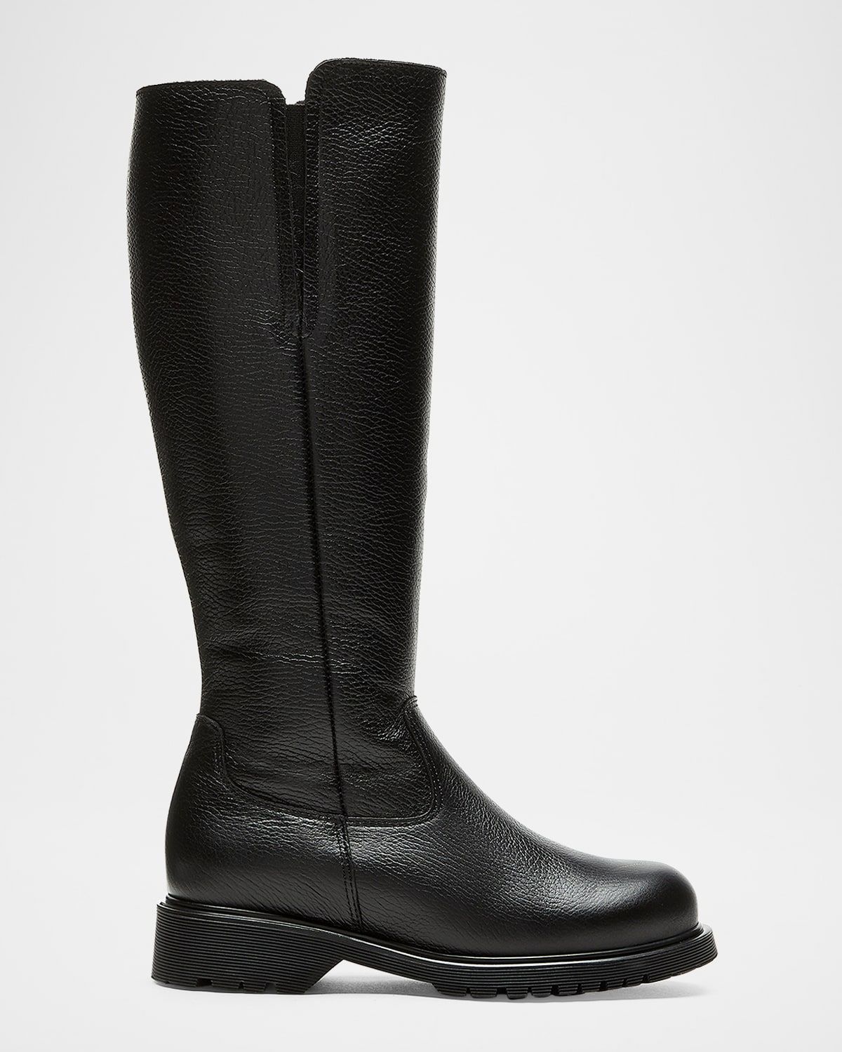 Harry Shearling-Lined Pebbled Leather Knee-High Boots