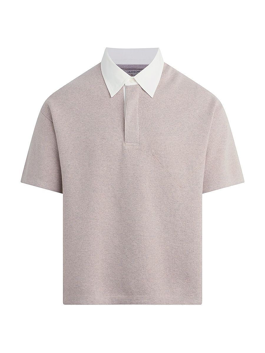 Men's Contrast Collar Cotton-Blend Polo Shirt - Florence - Size XXL