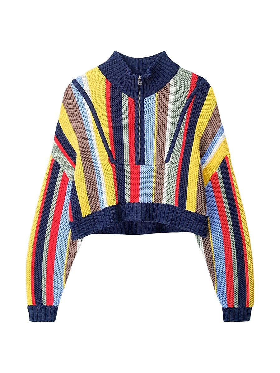 Women's Hampton Striped Crochet Sweater - Market Stripe - Size Large