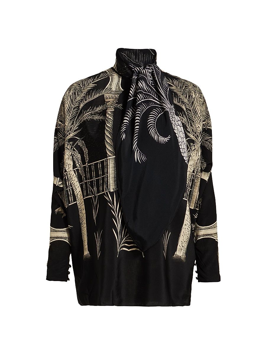 Women's Seriously Tropical Top - Ecru Black - Size 2