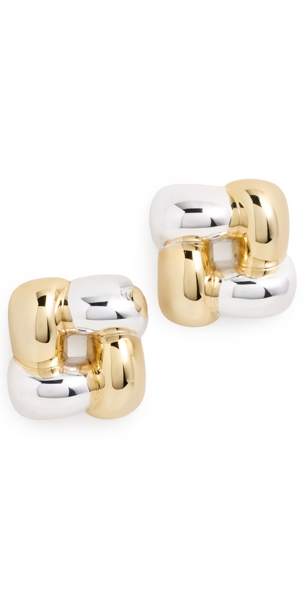 JENNY BIRD Woven Square Earrings Two-Tone One Size