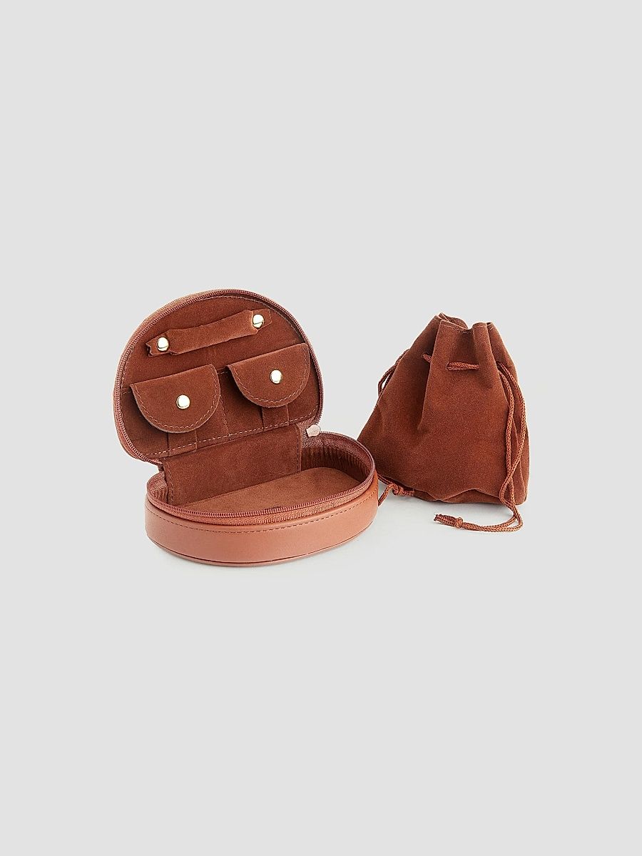 Royce New York Royce New York Compact Jewelry Case - Tan