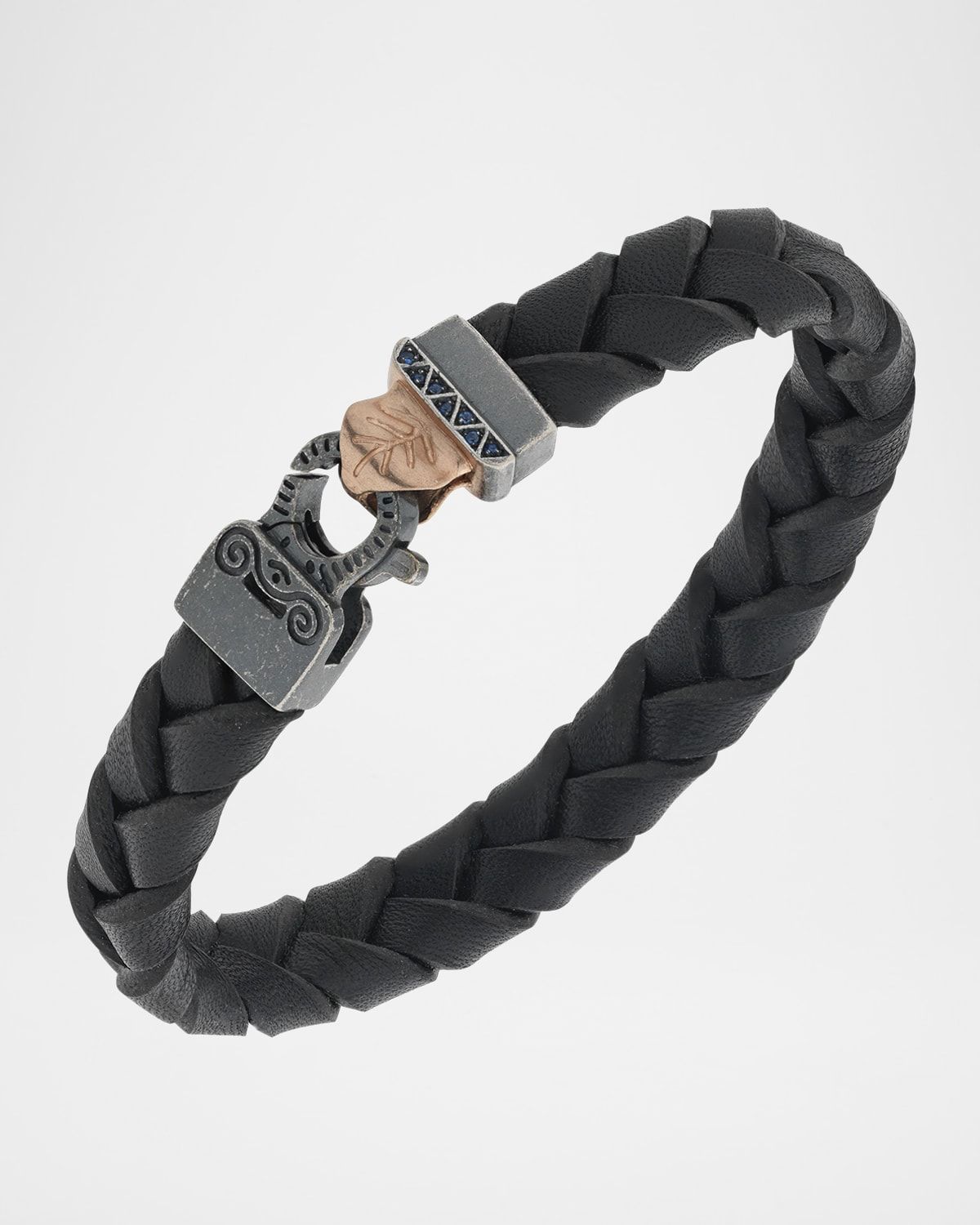 Men & apos;s Flaming Tongue Wide Leather Bracelet