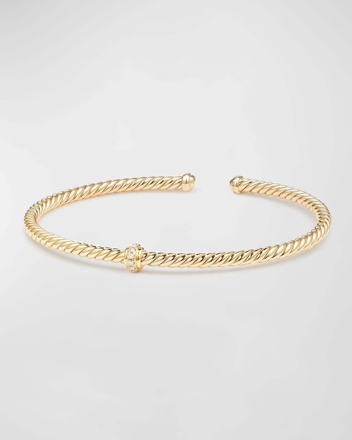 Cablespira Bracelet with Diamonds in 18K Gold