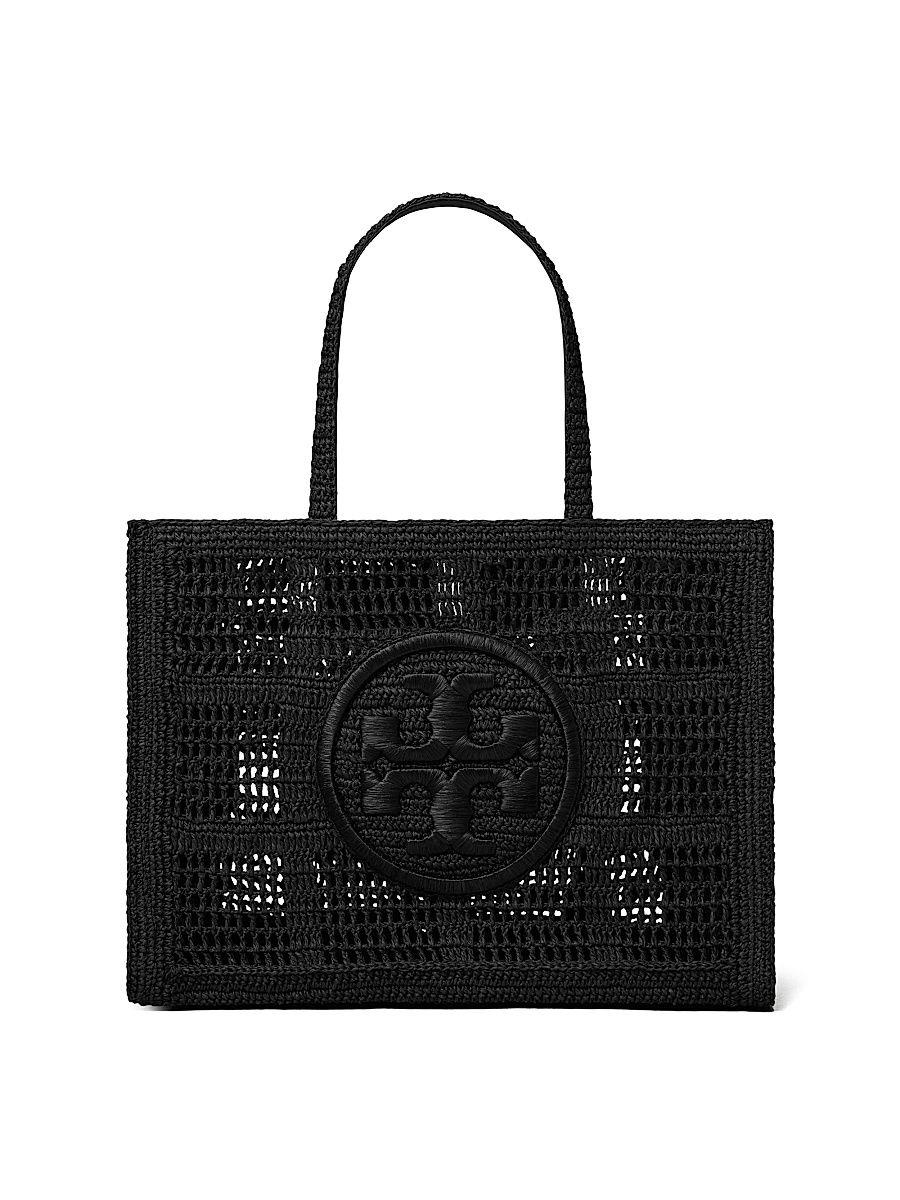 Women's Large Ella Crochet Tote Bag - Black