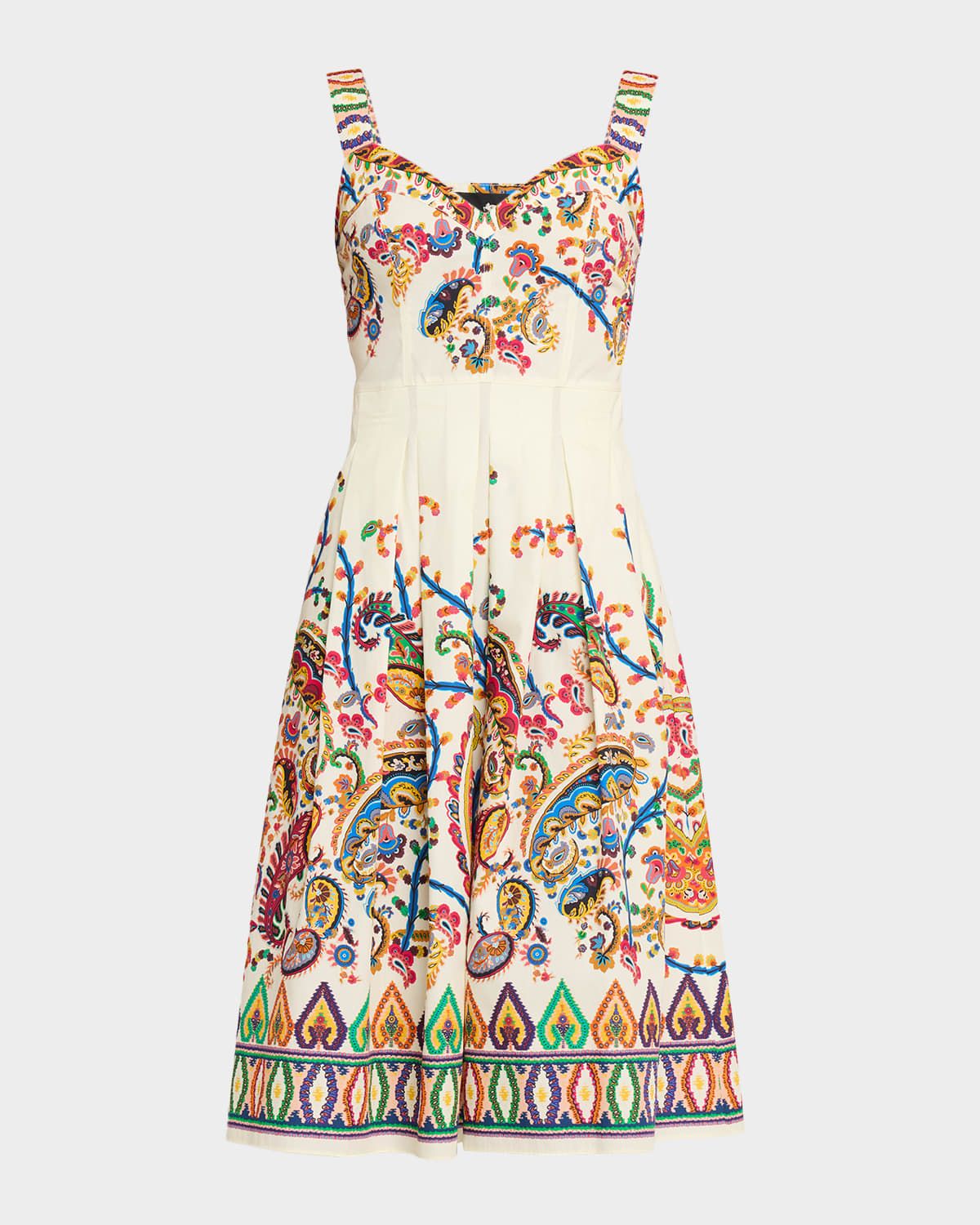 Floral Cotton Sleeveless Midi Shirtdress