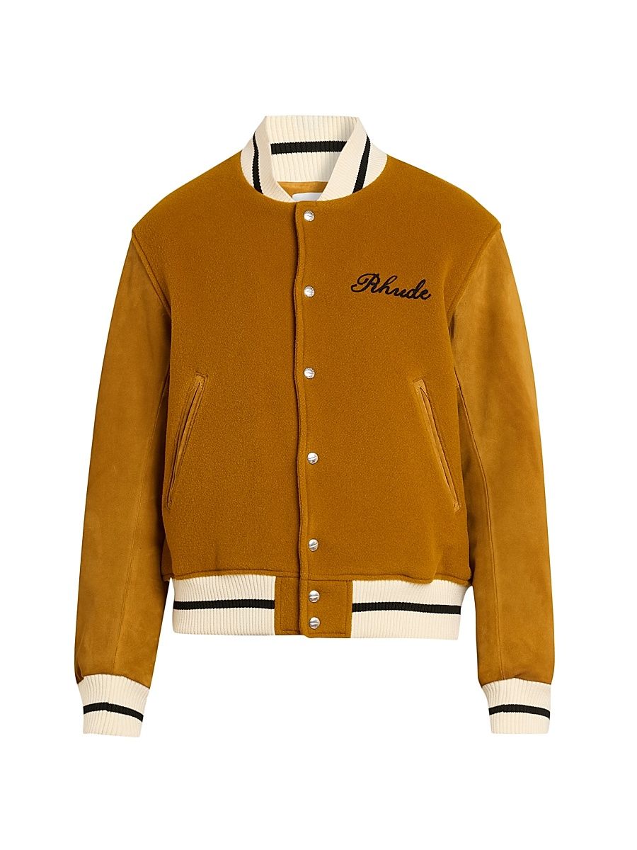 Men's Formal Varsity Jacket - Mustard White - Size XL