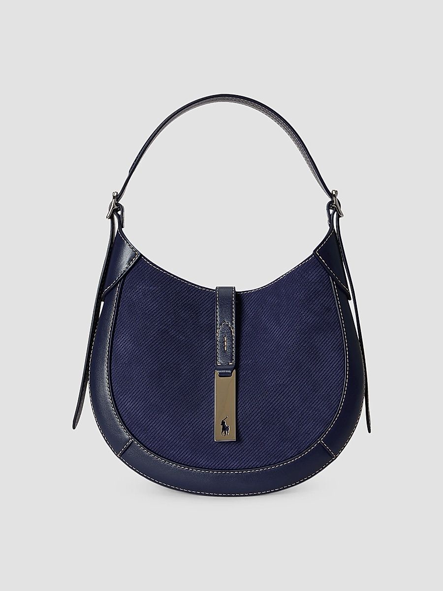 Polo Ralph Lauren Women's Polo ID Small Suede Shoulder Bag - Night