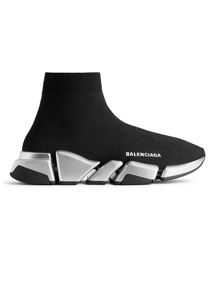 Men's Speed 2.0 Recycled Knit Sneakers - Black Silver - Size 6