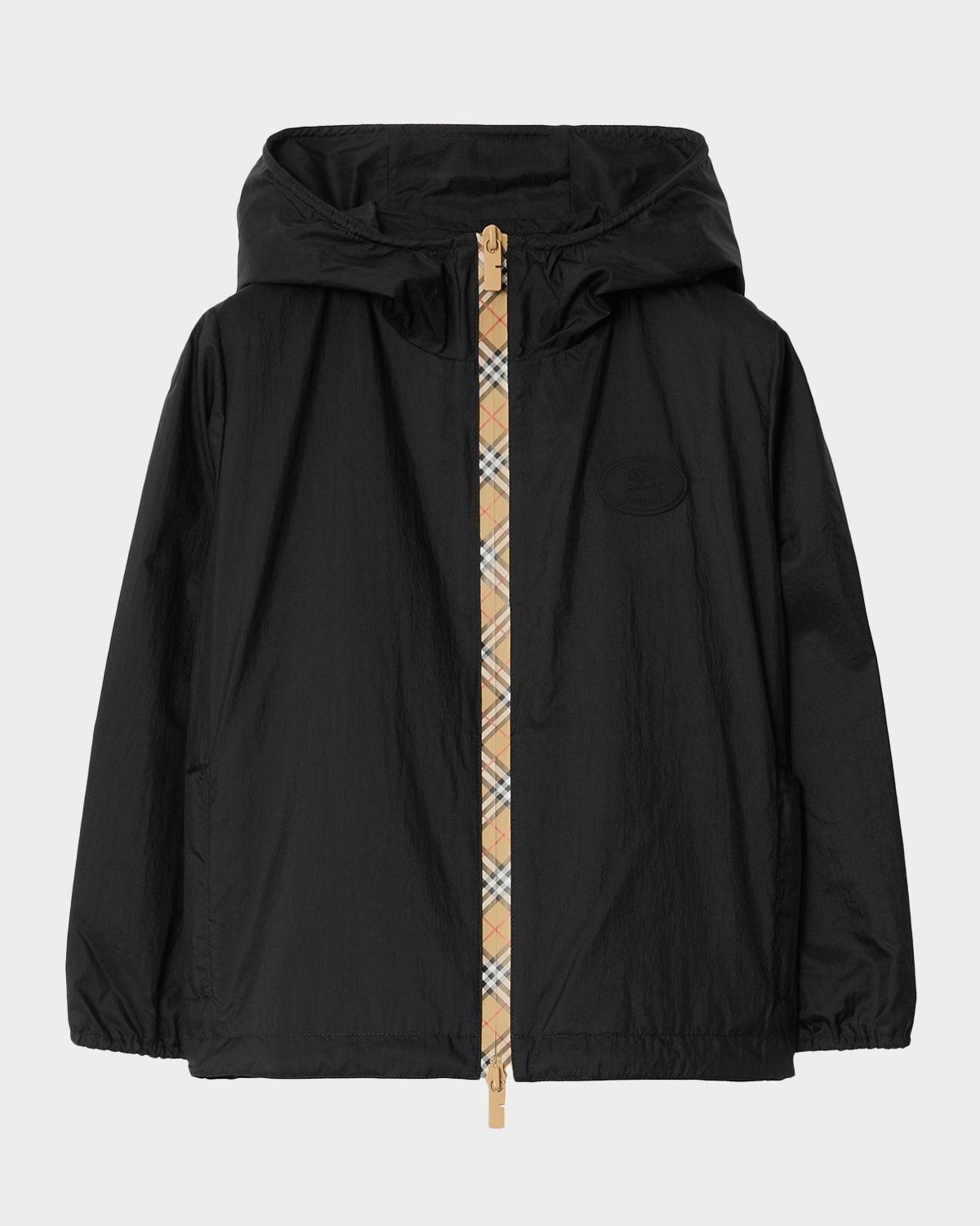 Boy & apos;s Checker-Tape Nylon Hooded Jacket, Size 3-14
