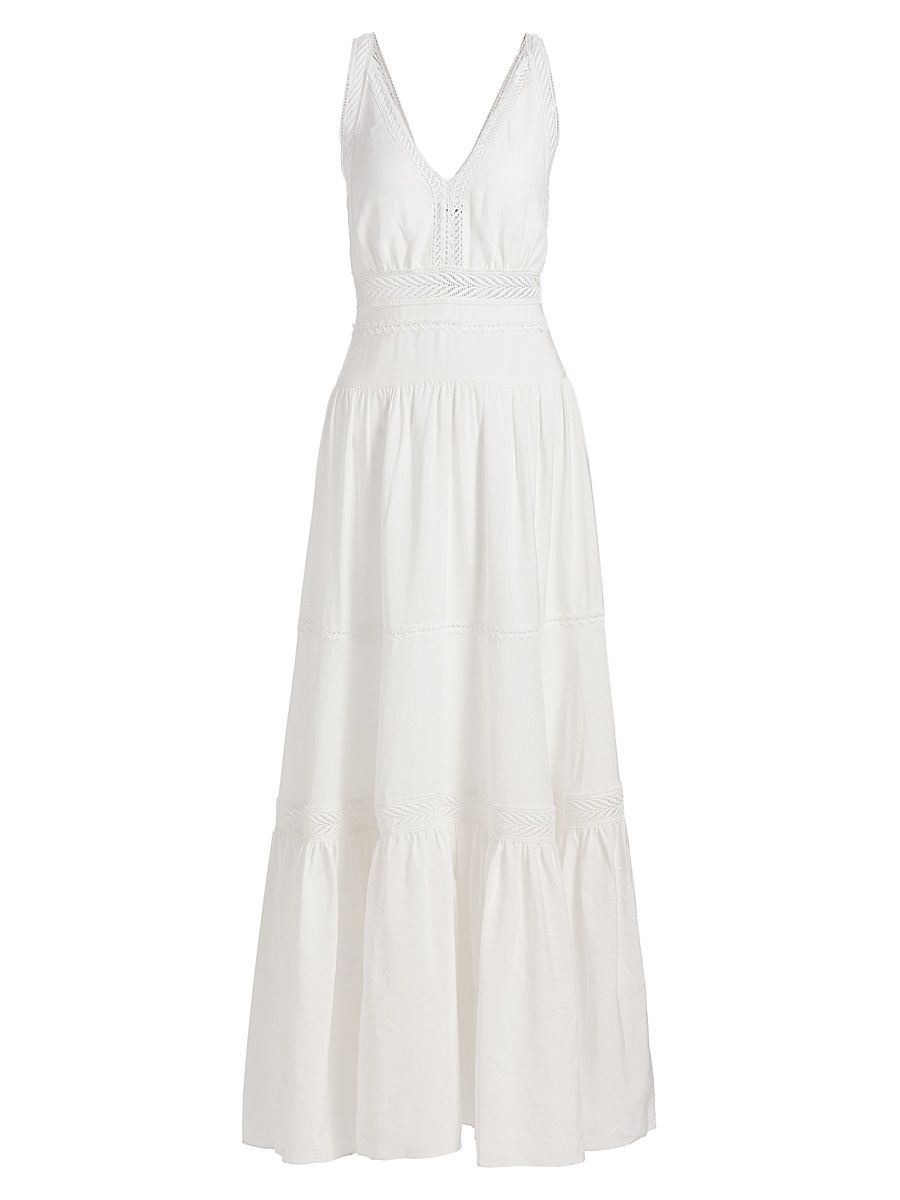 Women's Alessia Cotton Poplin Maxi Dress - White - Size 12