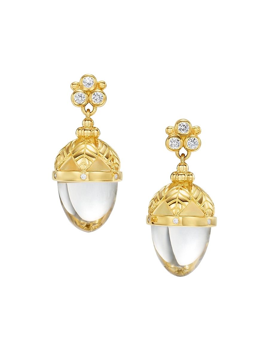 Women's Florence86 Arcadia 18K Yellow Gold, Crystal & 0.26 TCW Diamond Drop Earrings - Yellow Gold