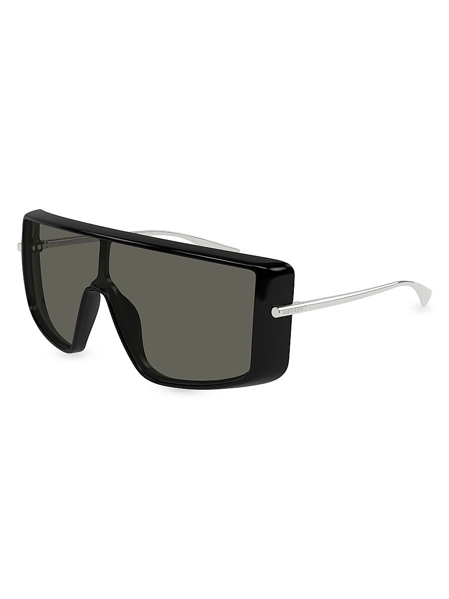Men's T-Bar Visor 99MM Shield Sunglasses - Black