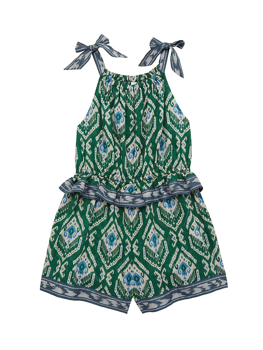 Little Girl's & Girl's Wylie Frill Playsuit - Green Blue - Size 12