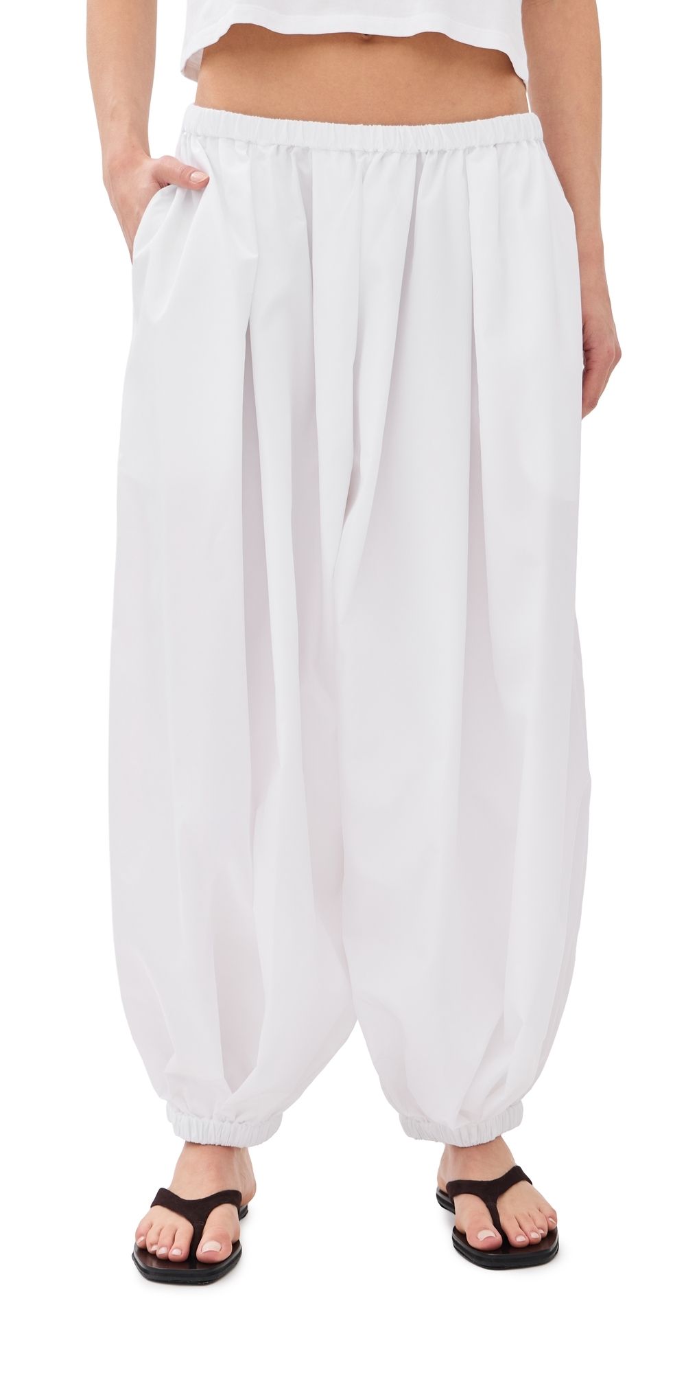 Tibi Summer Balloon Pants White L