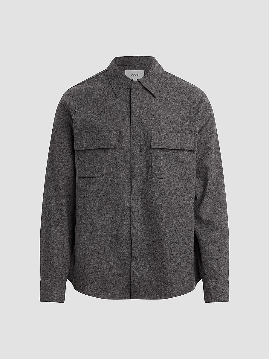 Men's Pocket Flannel Overshirt - Grey - Size XL