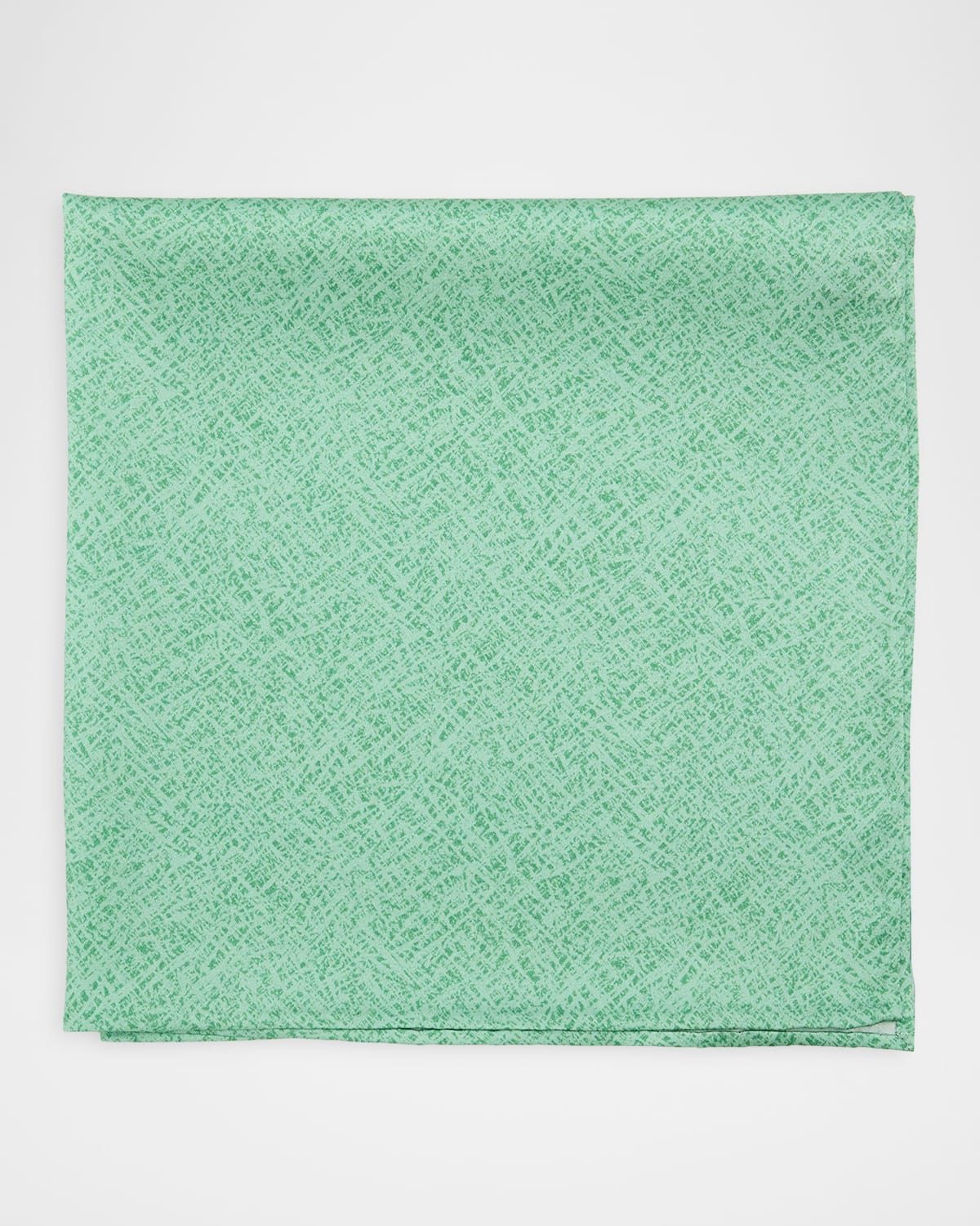 Men & apos;s Tonal Grid Line-Print Silk Pocket Square