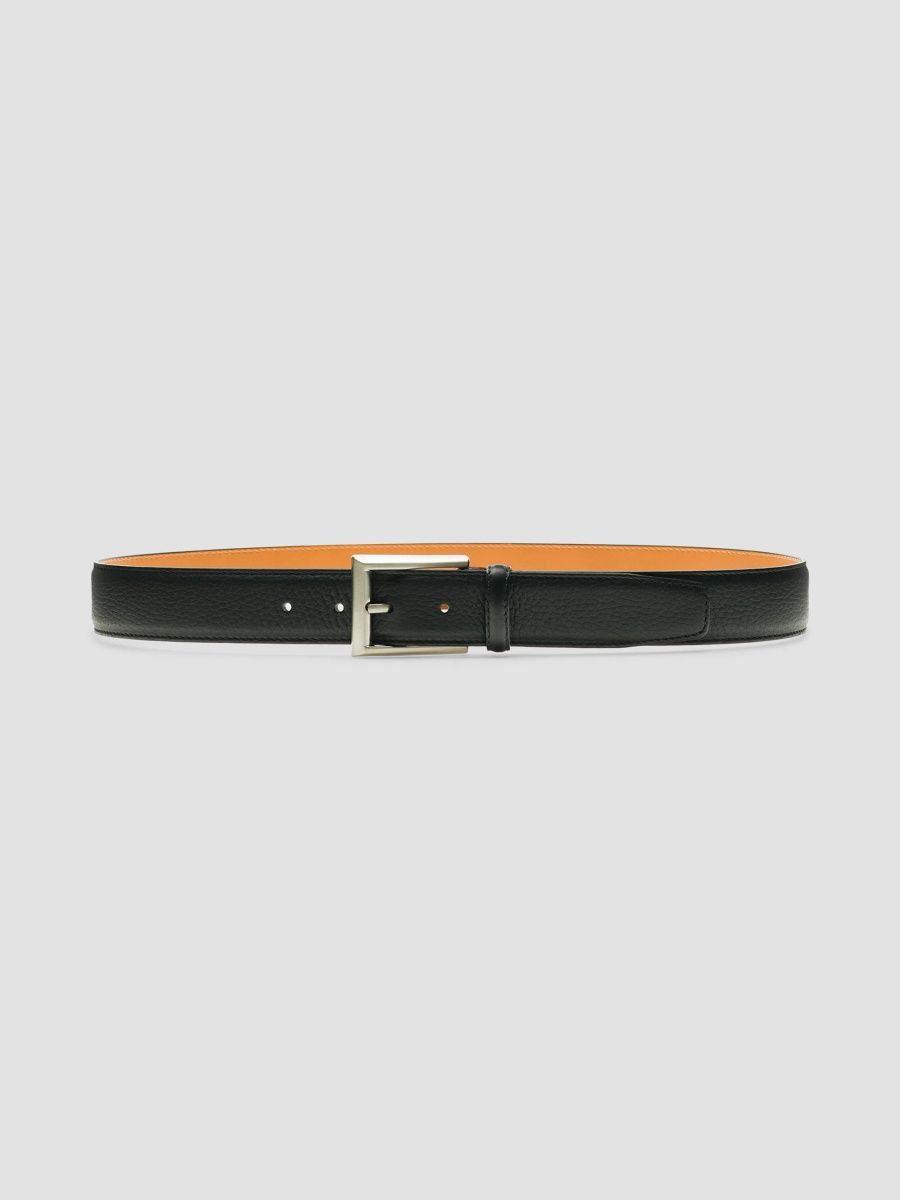 Magnanni Men's Rocas Leather Belt - Black - Size 42
