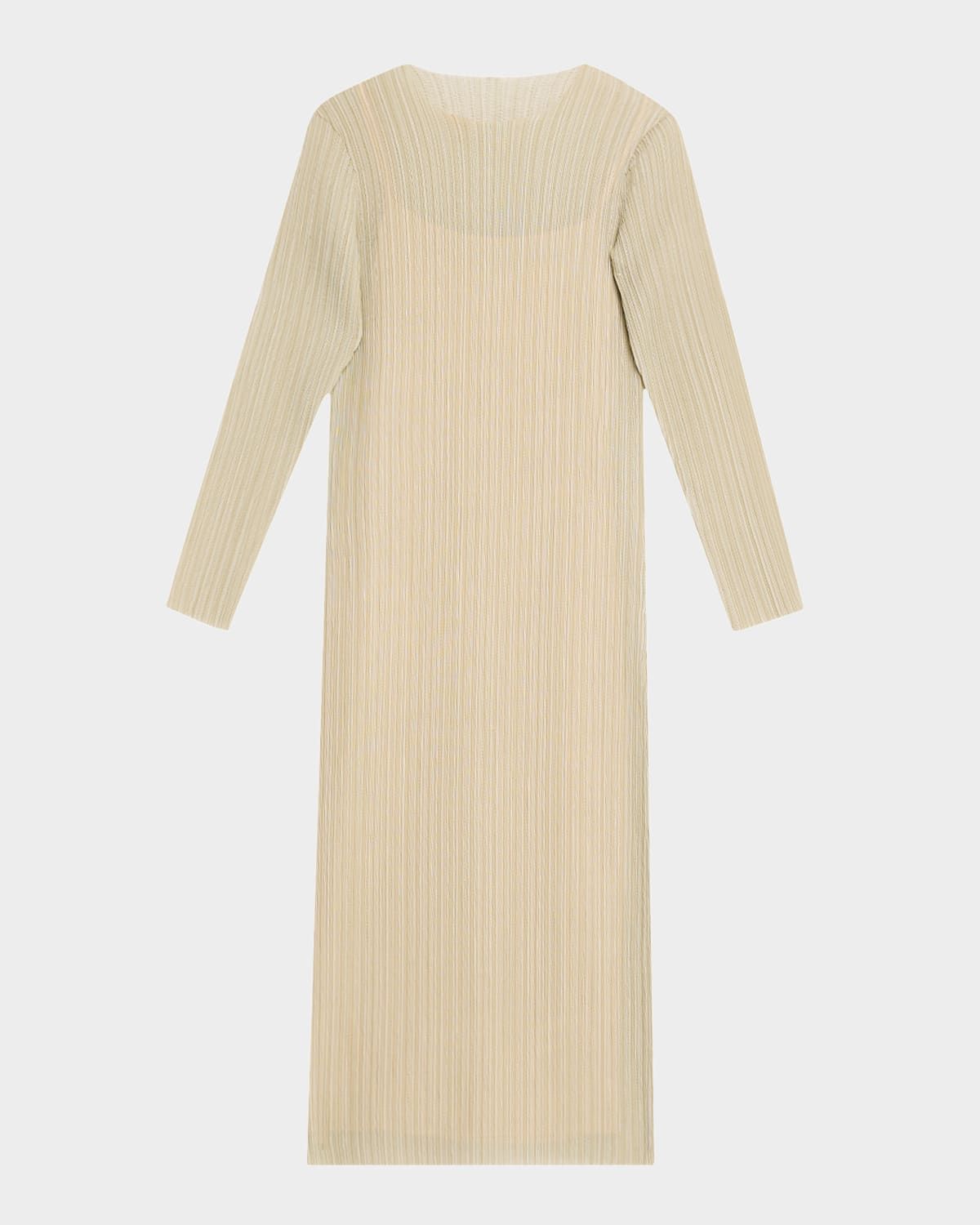 Long-Sleeve Ribbed Midi Dress