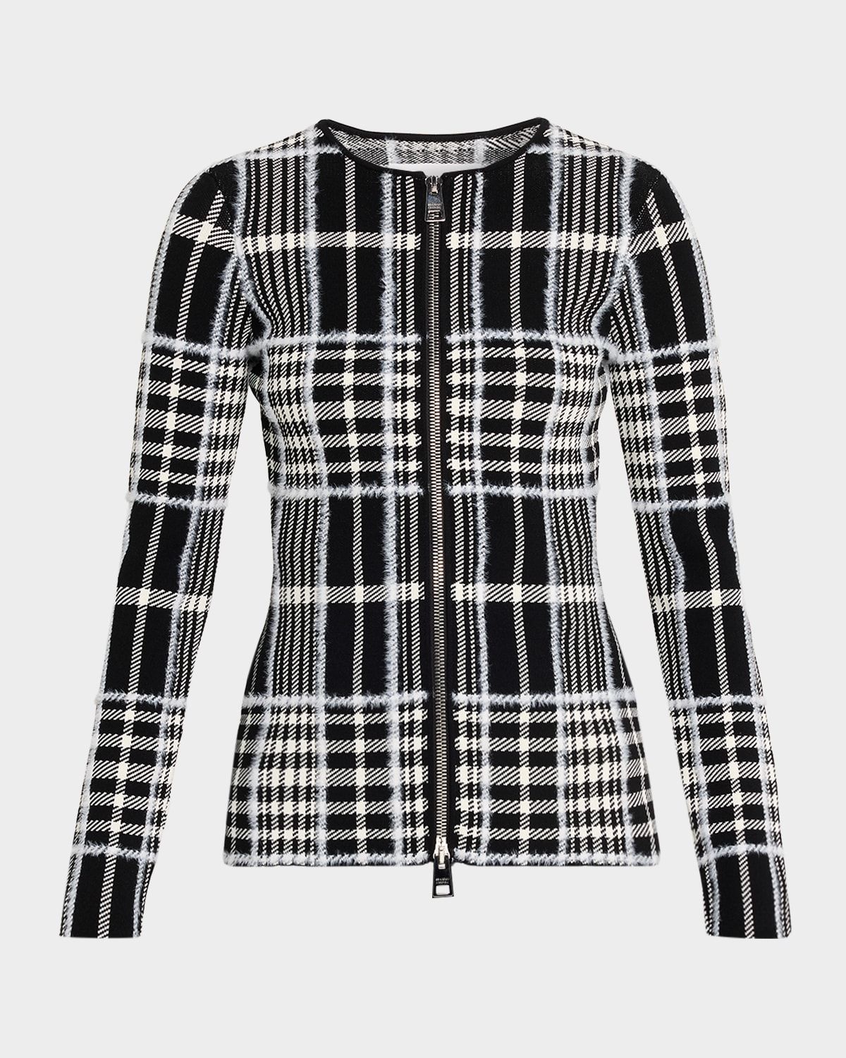 Greer Check Zip Cardigan