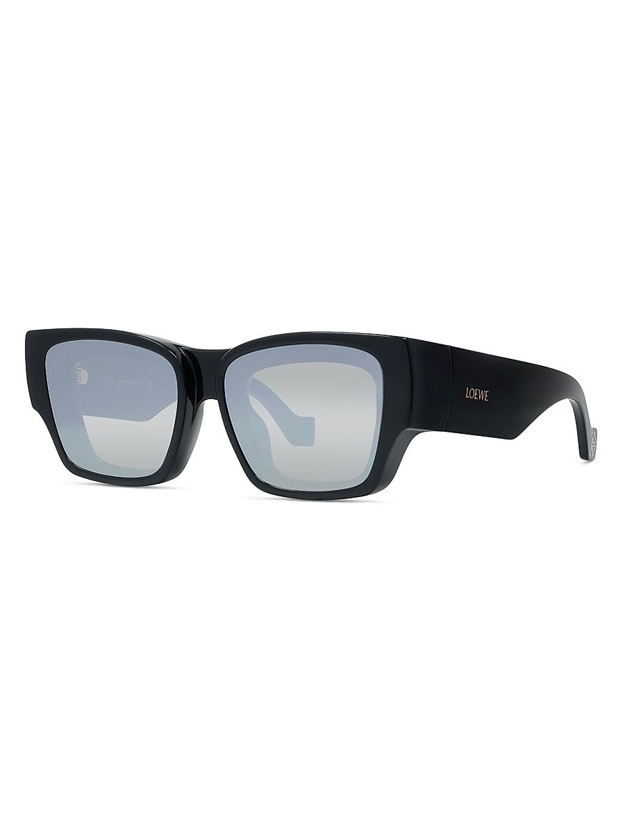 Women's LOEWE x Paula's Ibiza 56MM Square Sunglasses - Shiny Black Smoke