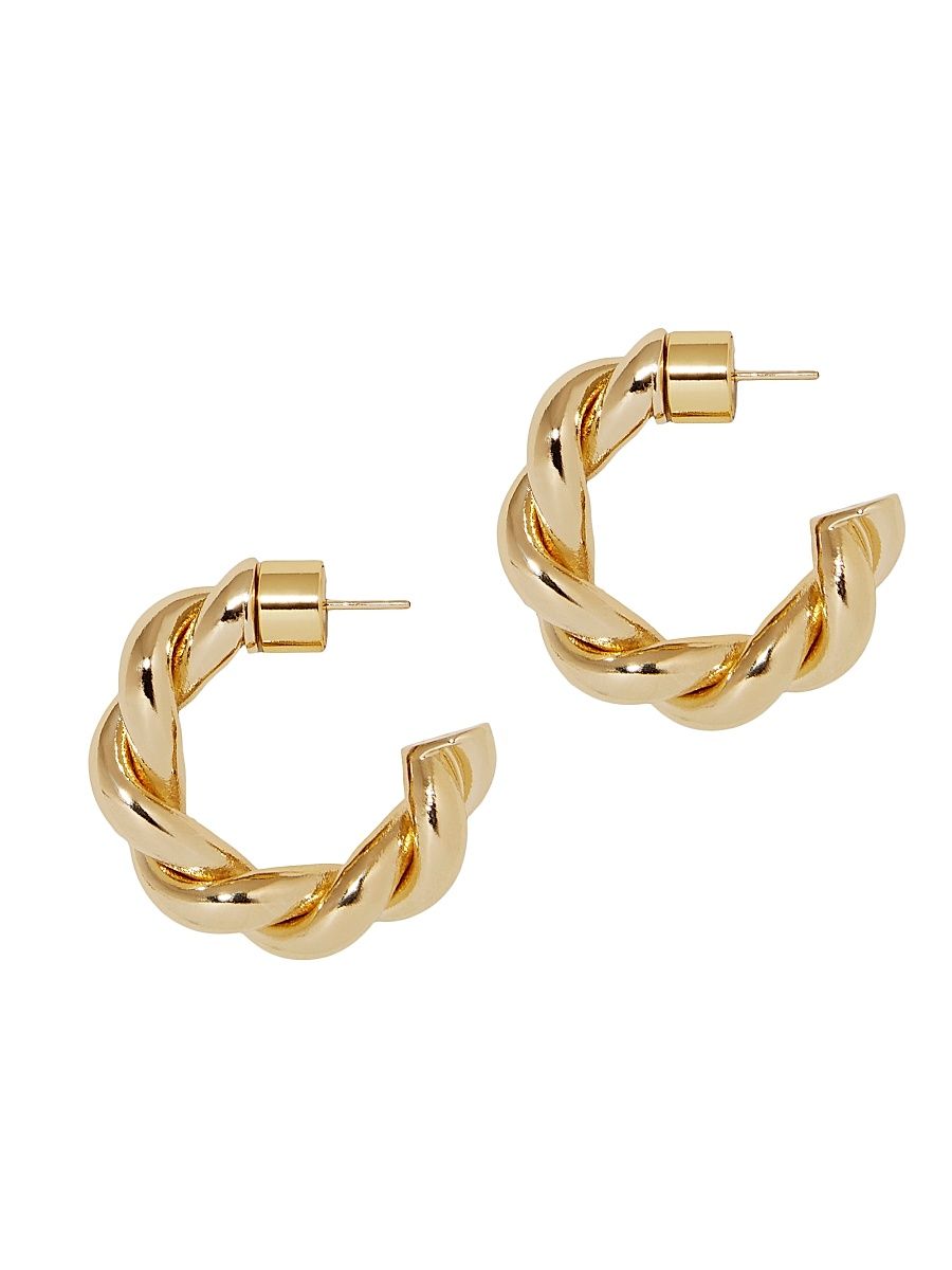 Women's Twisted Lilly 10K-Gold-Plated Huggie Earrings - Gold - Size 2