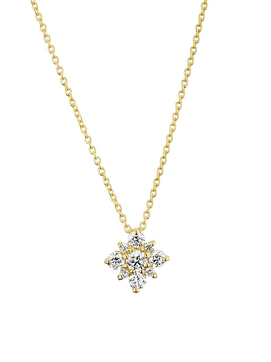 Women's Tiny Treasures 18K Yellow Gold & 1.02 TCW Diamond Starburst Pendant Necklace - Yellow Gold