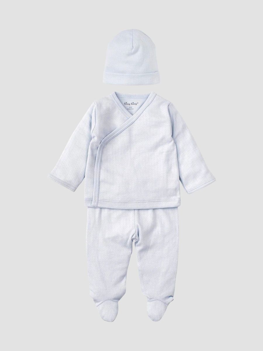 Kissy Kissy Boy's Baby Boy's Take Me Home 3-Piece Pima Cotton Set - Blue - Size 3 Months