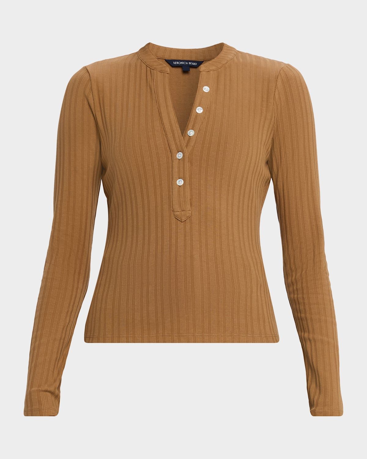 Jocelyn Ribbed Cotton Henley Top