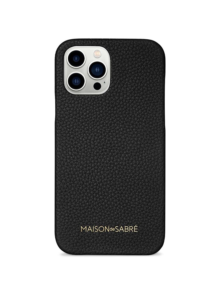 Leather Phone Case (iPhone 13 Pro Max) - Black Caviar