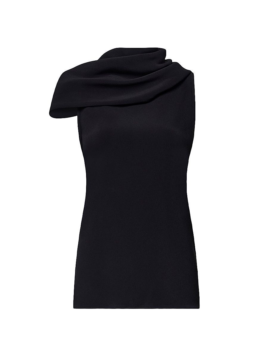 Women's Cowl Neck Blouse - Black - Size XL